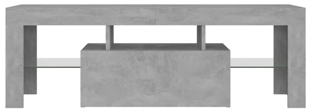 Móvel de TV com luzes LED 120x35x40 cm cinzento cimento