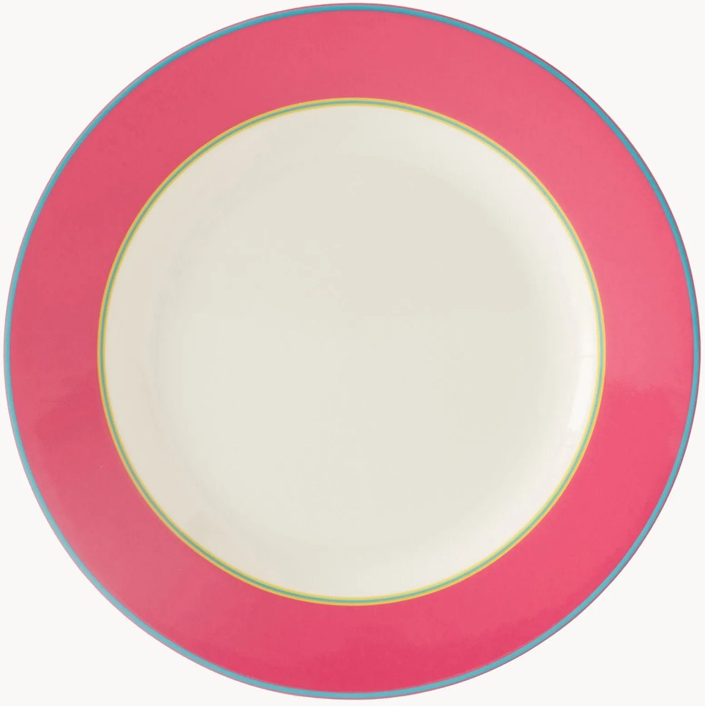 Pratos de pequeno-almoço em porcelana fina Calypso Pink Side, conjunto de 4