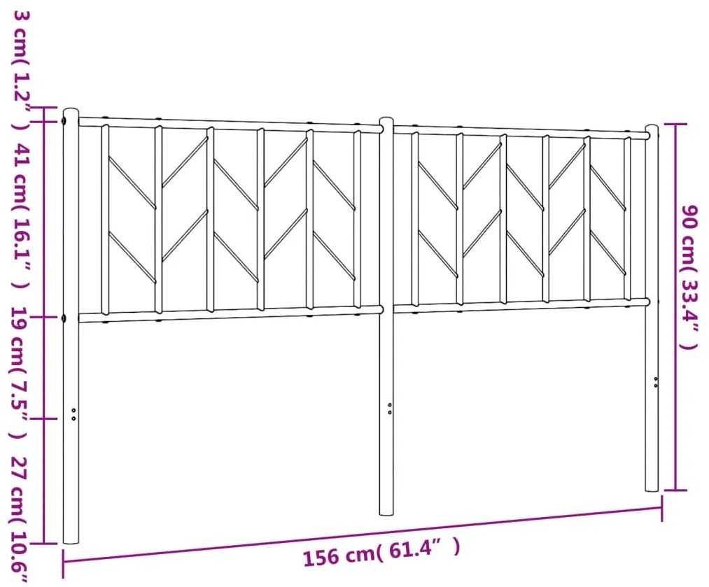 Cabeceira de cama 150 cm metal preto