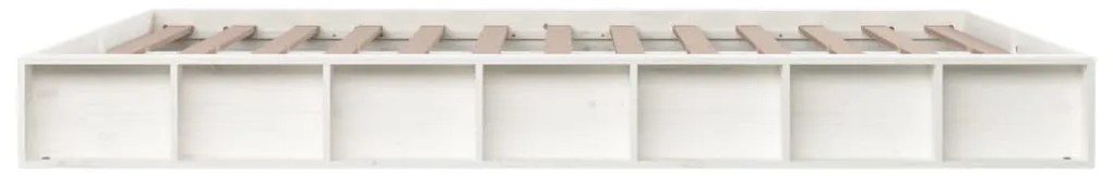 Estrutura de cama 140x200 madeira maciça branco