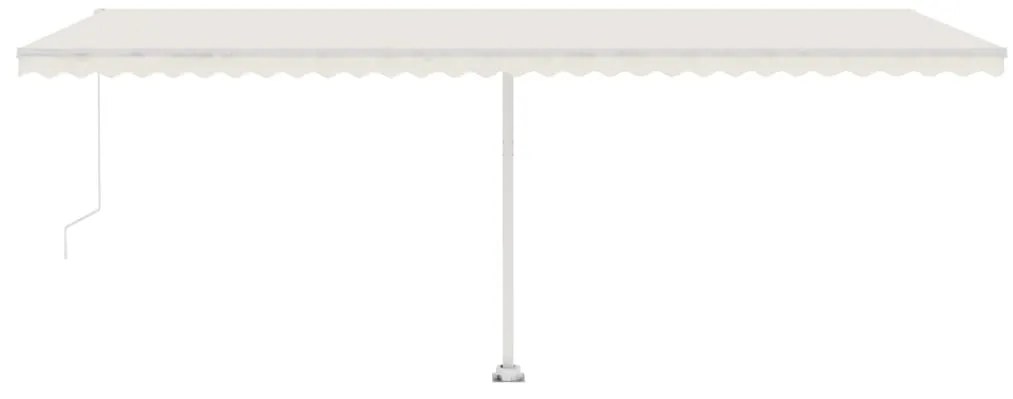 Toldo retrátil manual com LED 600x350 cm cor creme