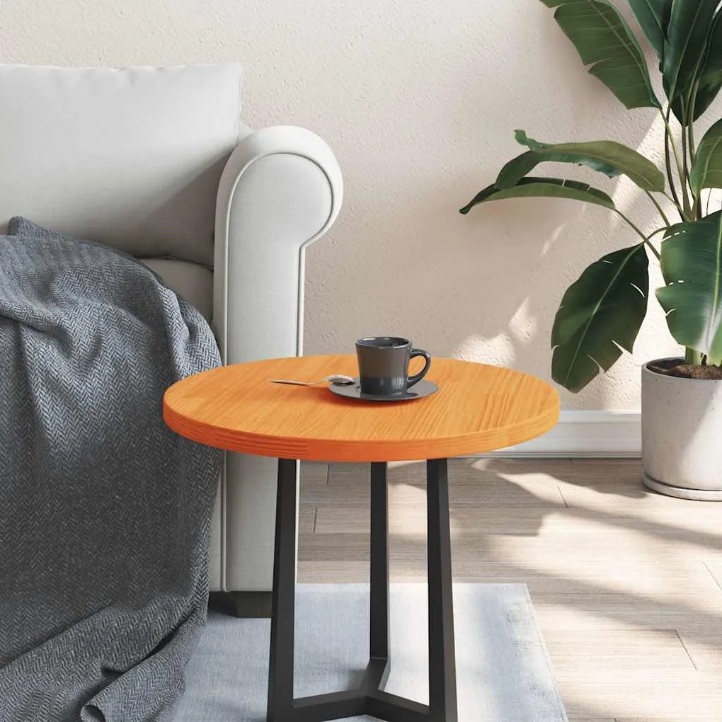 vidaXL Tampo de mesa redondo Ø50x2,5 cm pinho maciço castanho-mel