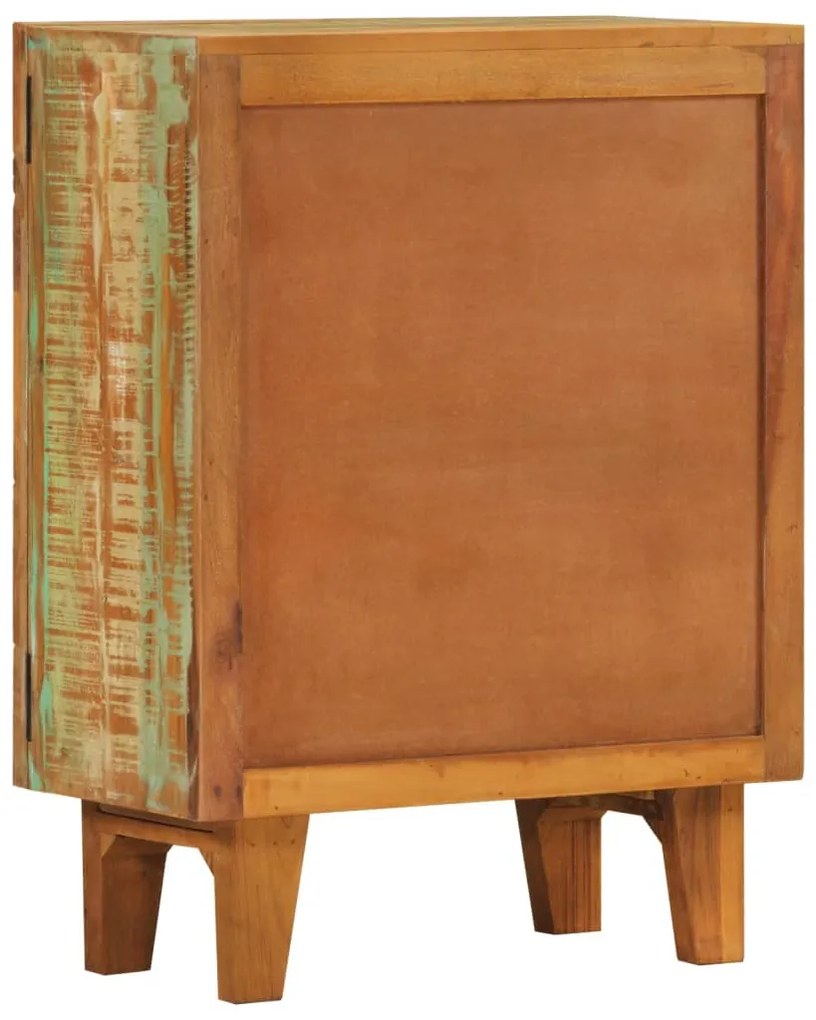 Aparador esculpido à mão 55x30x75 cm madeira recuperada maciça