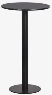 Mesa Alta De Bar Redonda Ø60 Cm Em Pedra Natural Xiren Preto & Mármore Nero Marquina - Sklum