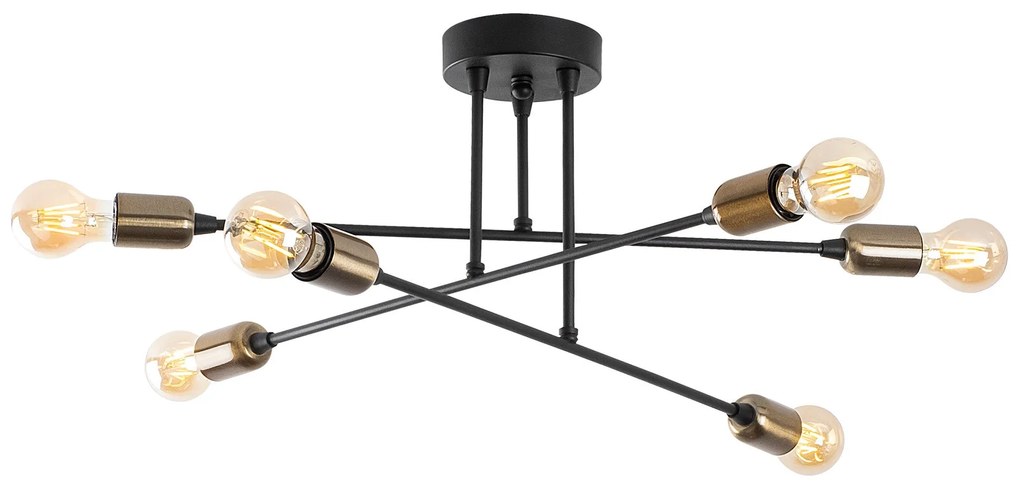 Candeeiro de Teto Fleur – Preto – 66 x 66 cm