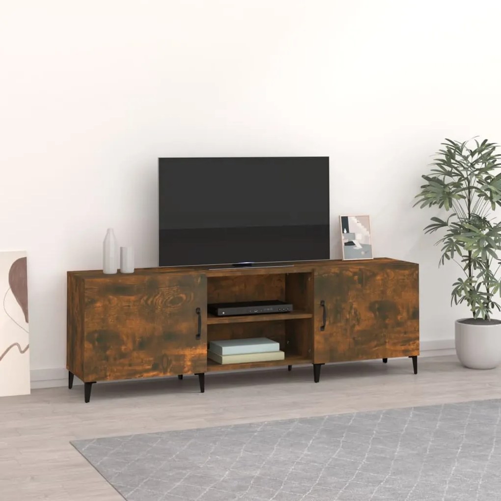 vidaXL Móvel de TV 150x30x50 cm derivados de madeira carvalho fumado
