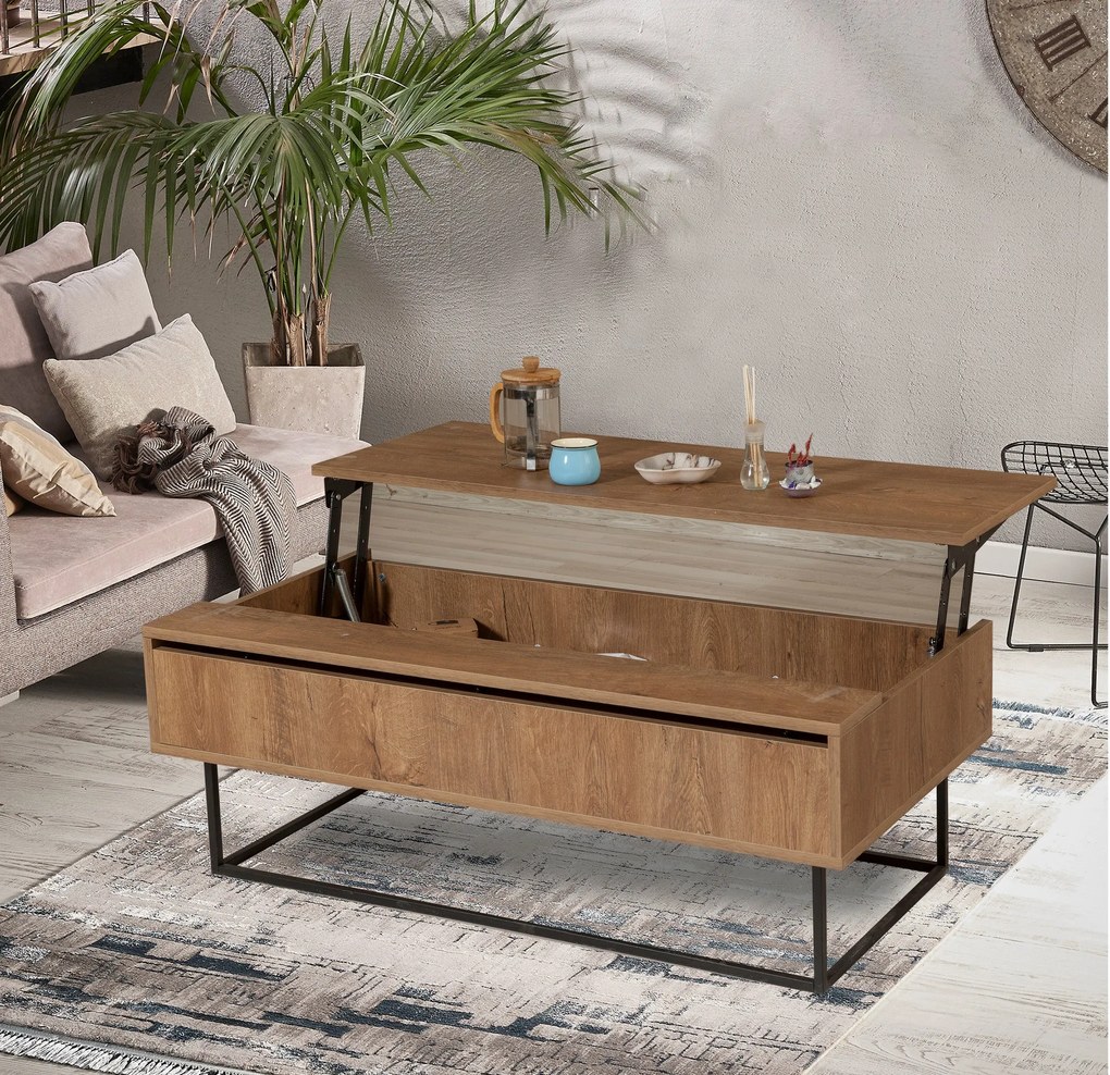 Mesa de Centro Est – Nogueira Preta – 120x43x60 cm