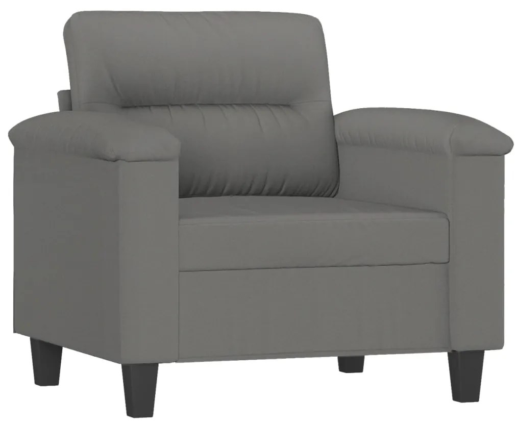 4 pcs conjunto sofás c/ almofadas microfibra cinza-escuro
