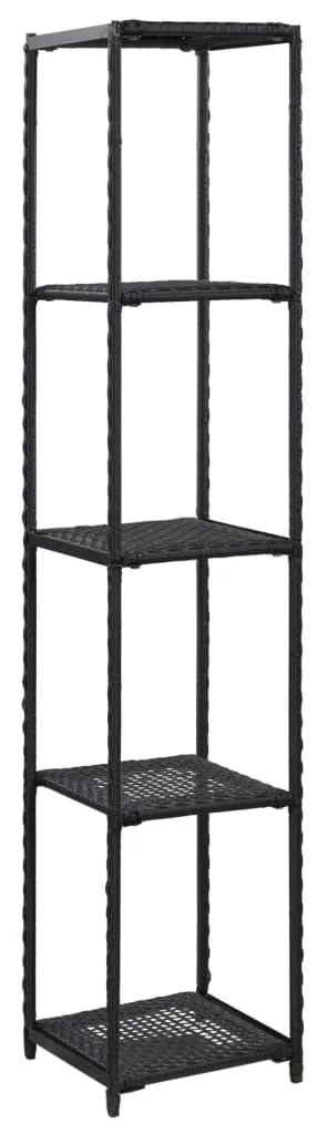 vidaXL Estante de arrumação 30x30x150 cm vime PE preto
