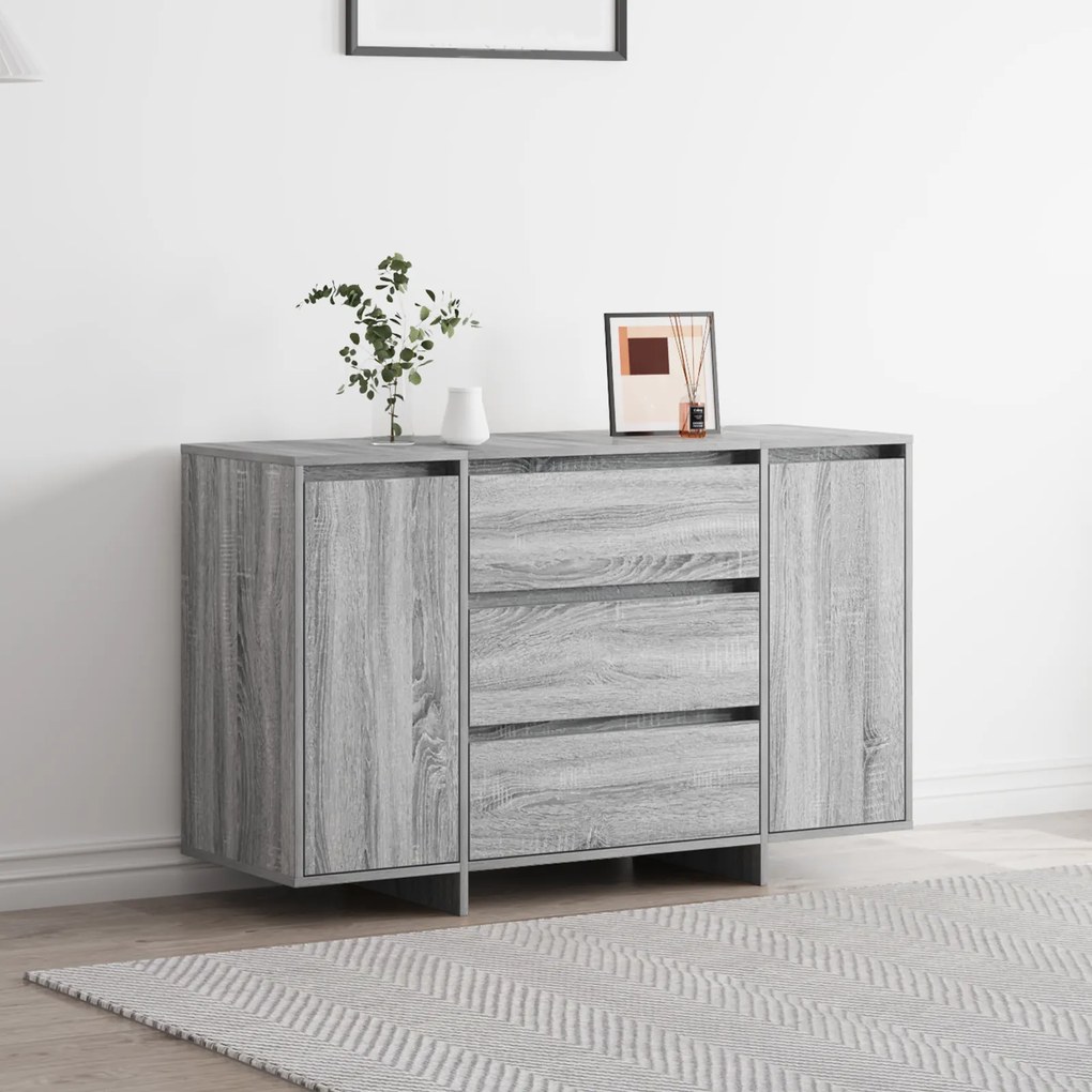 vidaXL Sideboard Cinza Sonoma 120x41x75 cm Madeira de engenharia