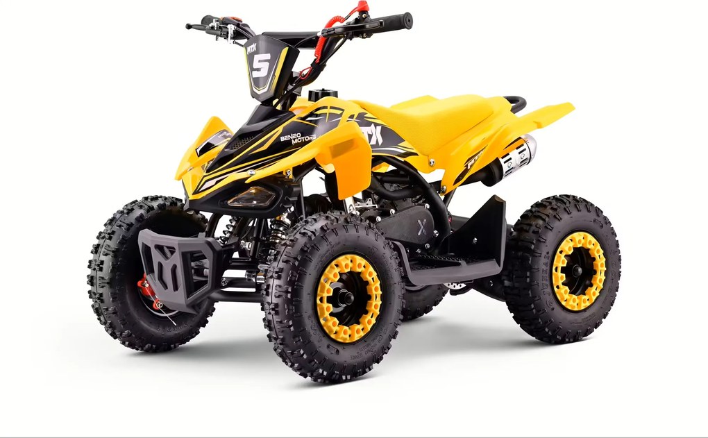 Mini Moto 4 Infantil para crianças 5 a 9 anos 50CC Beneo Motors MTX, velocidade até 40 Km/h com limitador Amarela