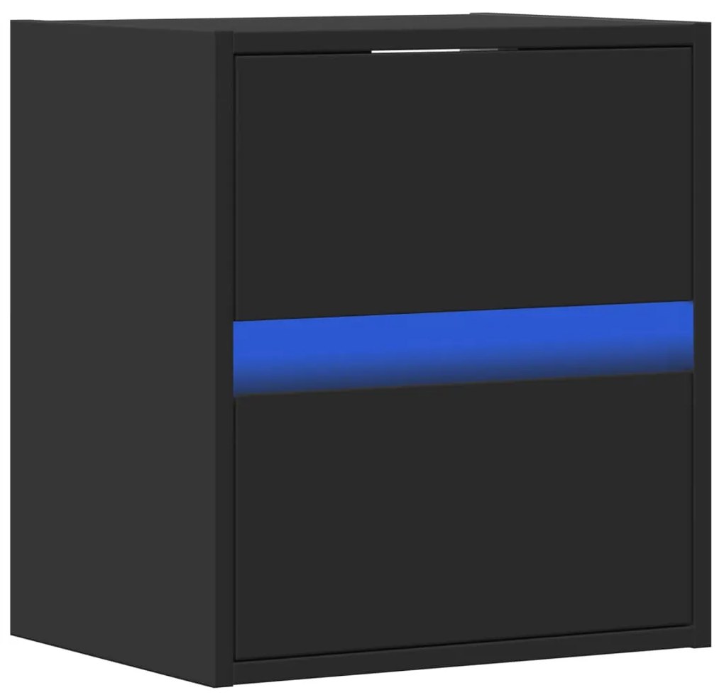 Móvel de parede para TV com luzes LED 41x31x45 cm preto