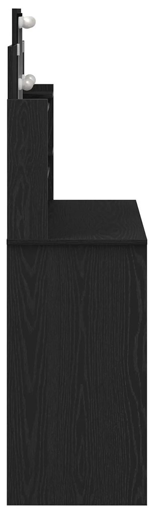 Mesa de Maquiagem vidaXL com Luzes LED Carvalho Preto 96x40x142 cm