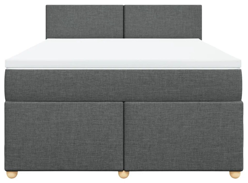 Cama com molas/colchão 140x200 cm tecido cinzento-escuro