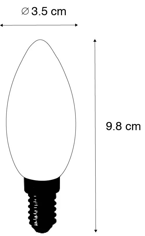 Conjunto de 5 Lâmpadas LED E14 B35 Transparentes 2.2W 470 lm 2700K
