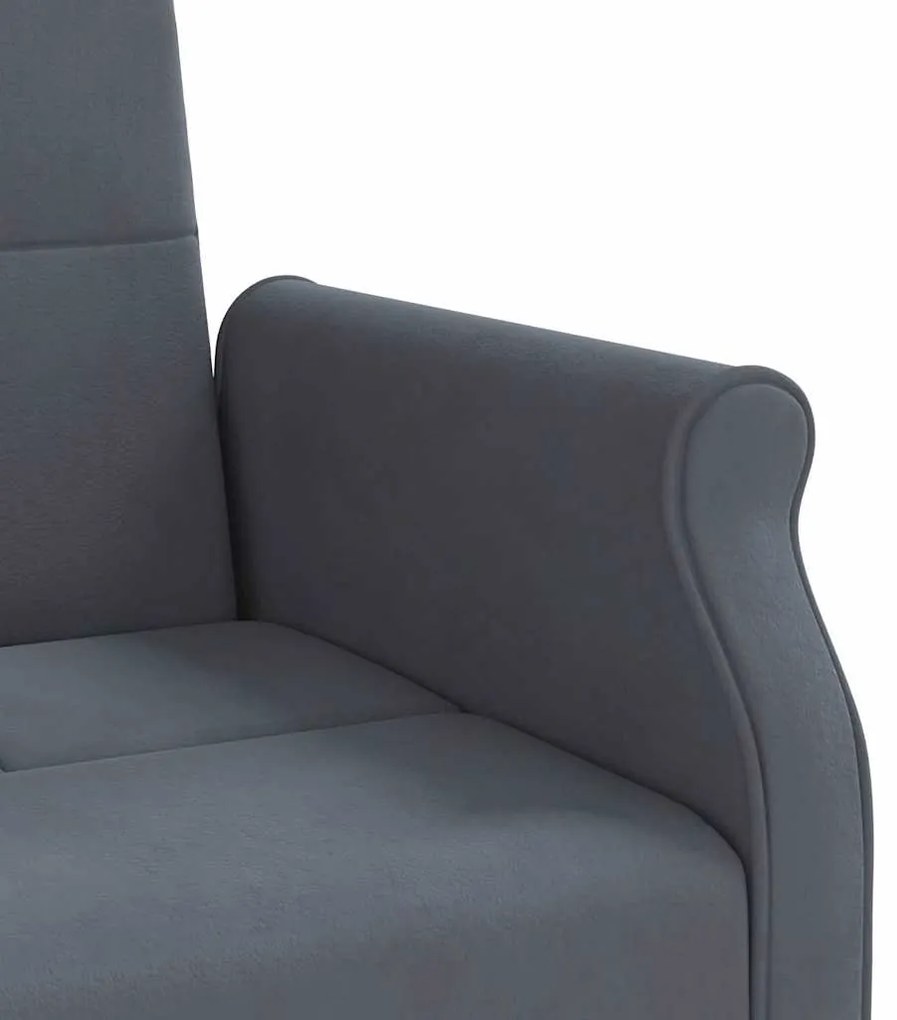 Sofá-cama com almofadões veludo cinzento-escuro