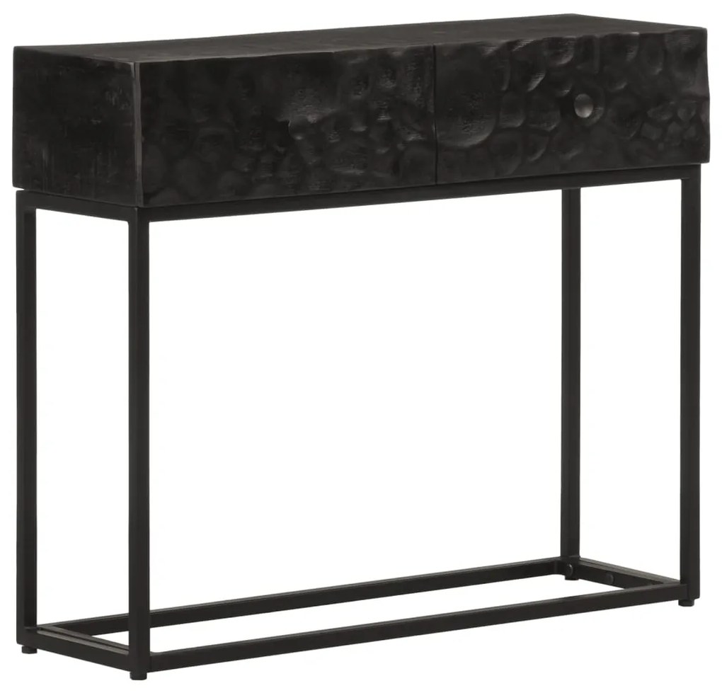 vidaXL Mesa consola 90x30x76 cm mangueira maciça e ferro preto