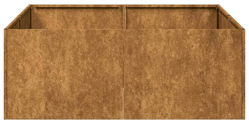 Floreira enferrujada 80x80x30 cm aço resistente