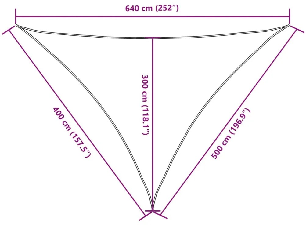 Para-sol est. vela tecido oxford triangular 4x5x6,4 m antracite