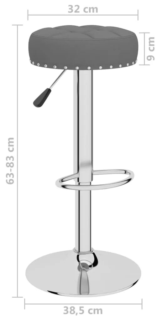 Bancos de bar 2 pcs tecido cinzento-escuro