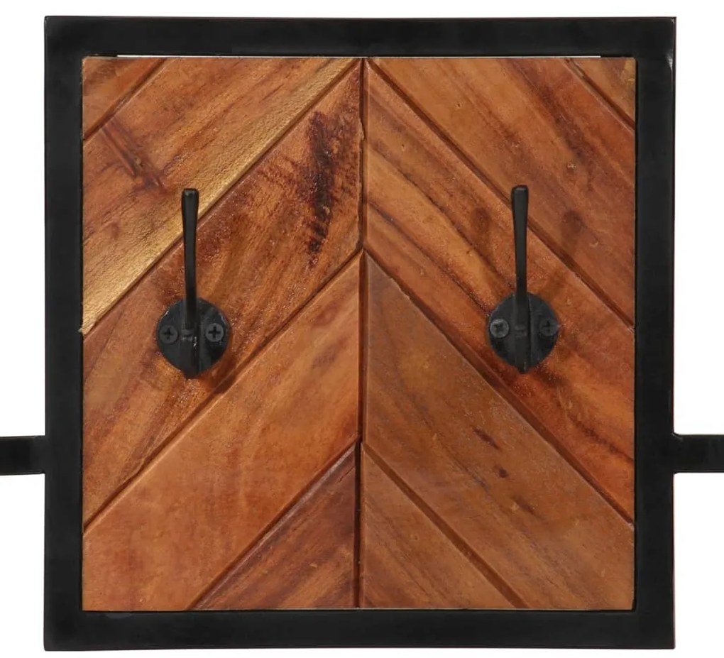 Bengaleiro de parede 90x1x35 cm madeira de acácia maciça/ferro
