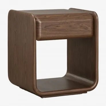 Pack De 2 Mesas De Cabeceira Retangulares 50x40 Cm Em Mdf Greysi Madeira Escura - Sklum