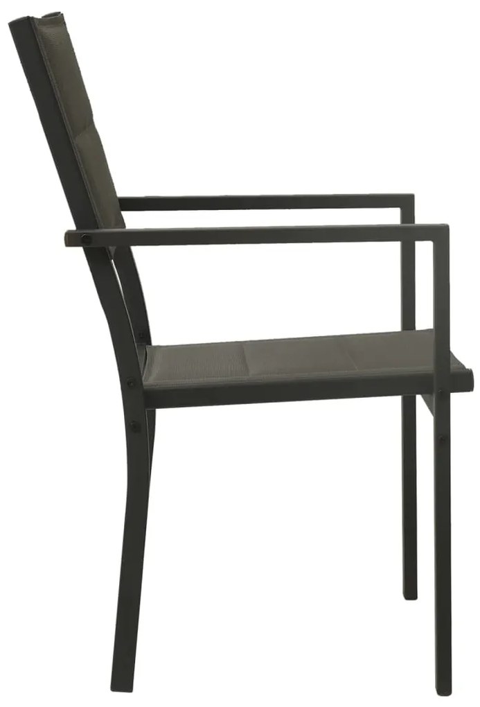 Cadeiras de jardim 2 pcs textilene e aço cinzento/antracite