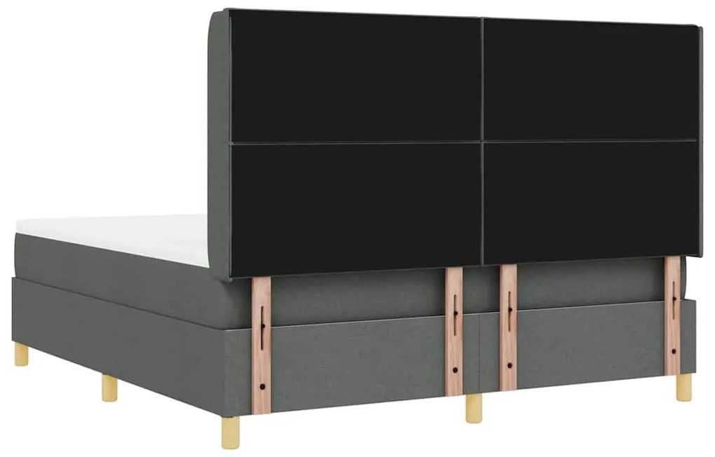 Cama box com colchão cinza escuro 180 x 200 cm, tecido.