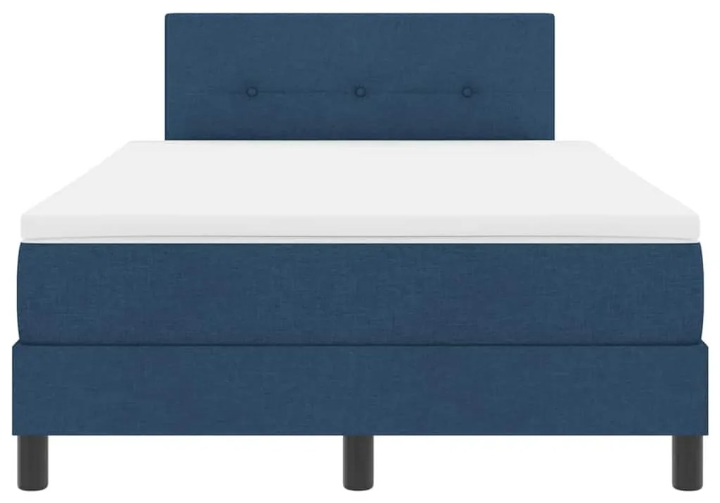Cama Box com Colchão e LED Azul 120x200 cm em Tecido