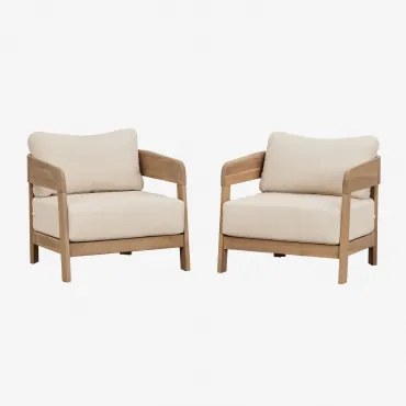 Pack De 2 Poltronas Em Madeira De Acácia Uleno Marrom Acácia Claro - Sklum