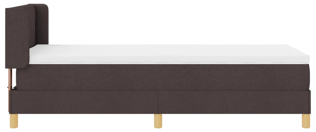 Cama Box Spring com Colchão Castanho Escuro 90x190 cm em Tecido