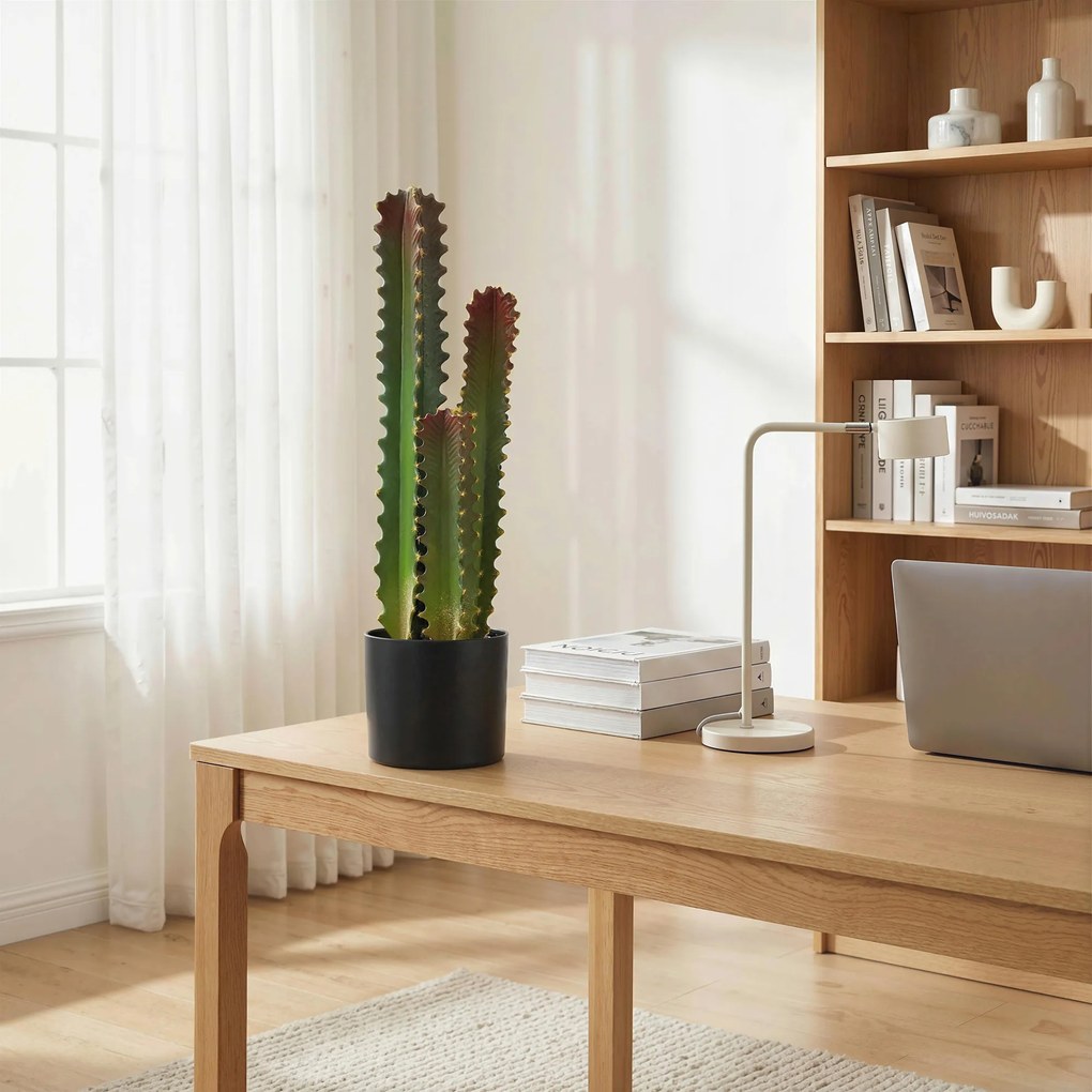 Cato Artificial 66 cm Planta Artificial Decorativa com Vaso e 3 Folhas para Decoração de Interiores Verde