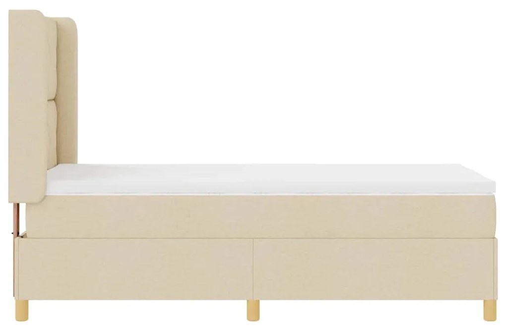 Cama Box com Colchão Creme - 90x200 cm