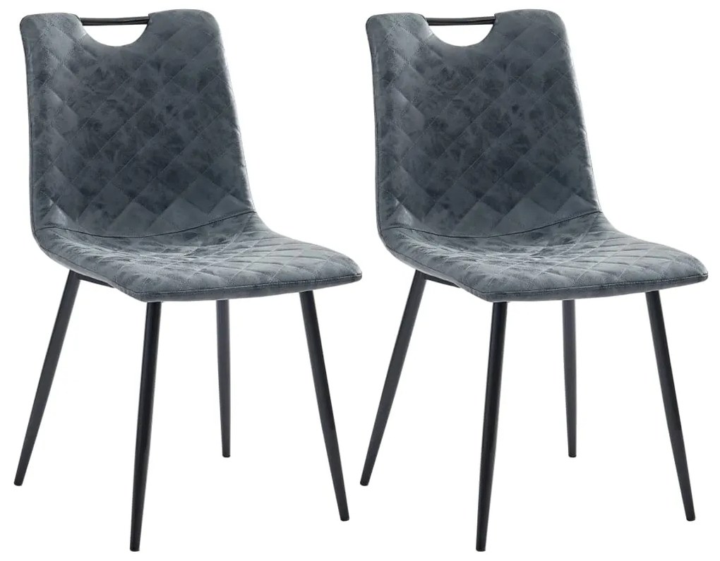 vidaXL Cadeiras de jantar 2 pcs couro artificial preto