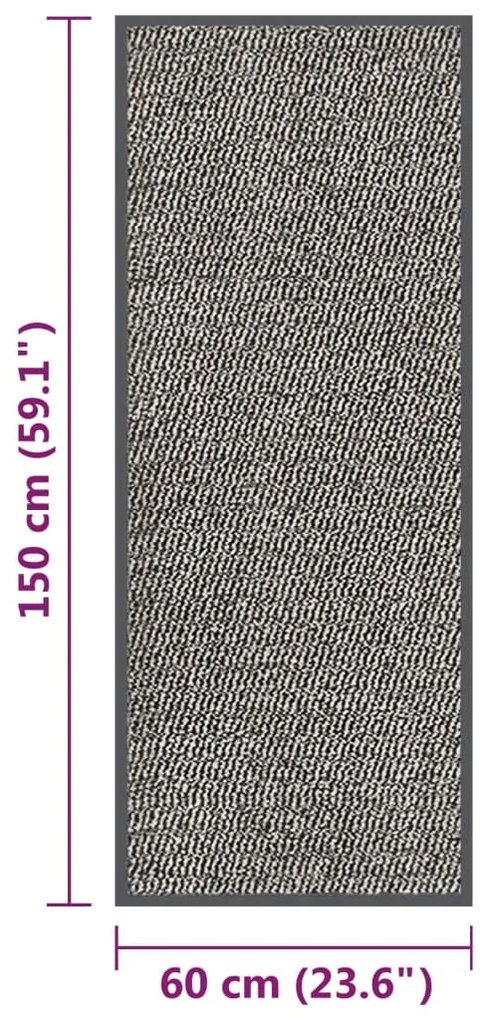 Tapete de entrada tufado 60x150 cm castanho-claro