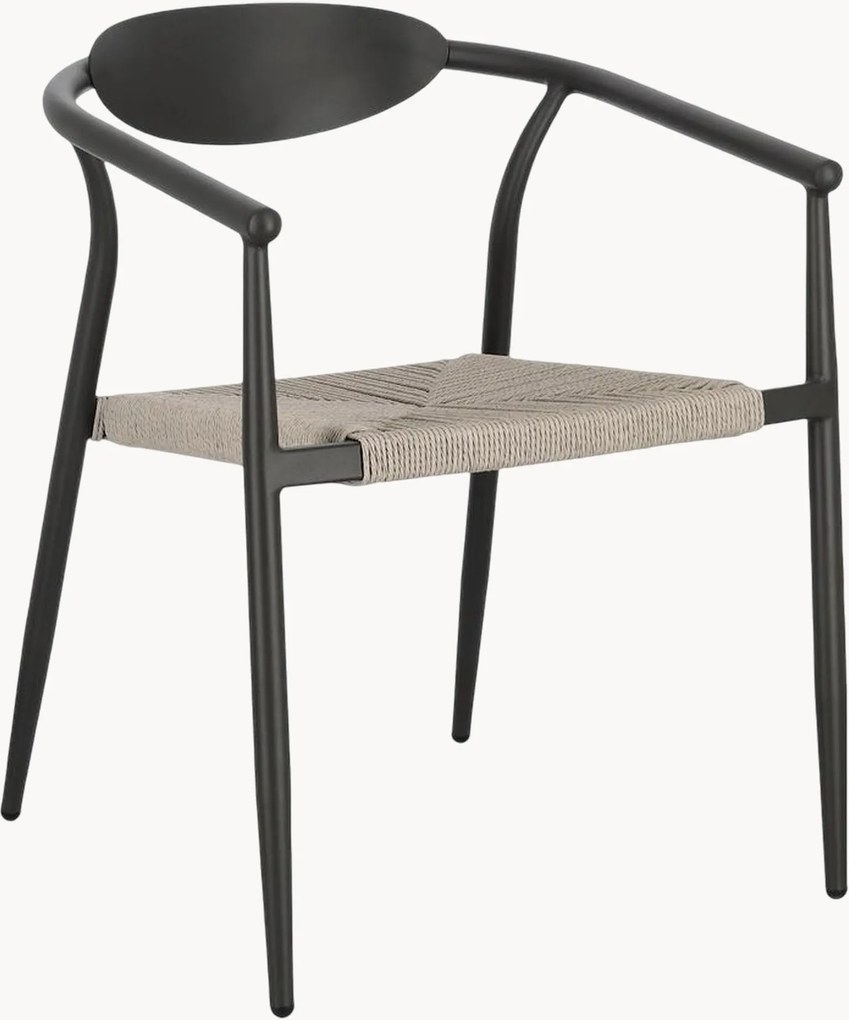 Cadeiras de jantar de jardim empilháveis com braços Linares, conjunto de 4