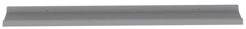 Prateleiras de parede 2 pcs 100x9x3 cm cinzento