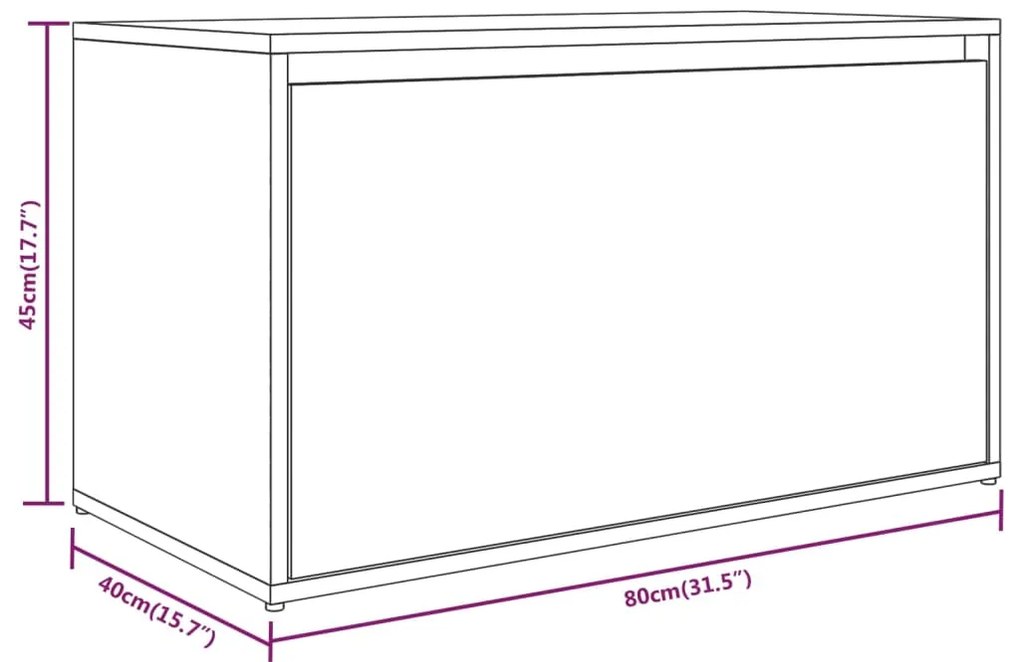 Banco corredor 80x40x45 cm derivados de madeira cinzento sonoma