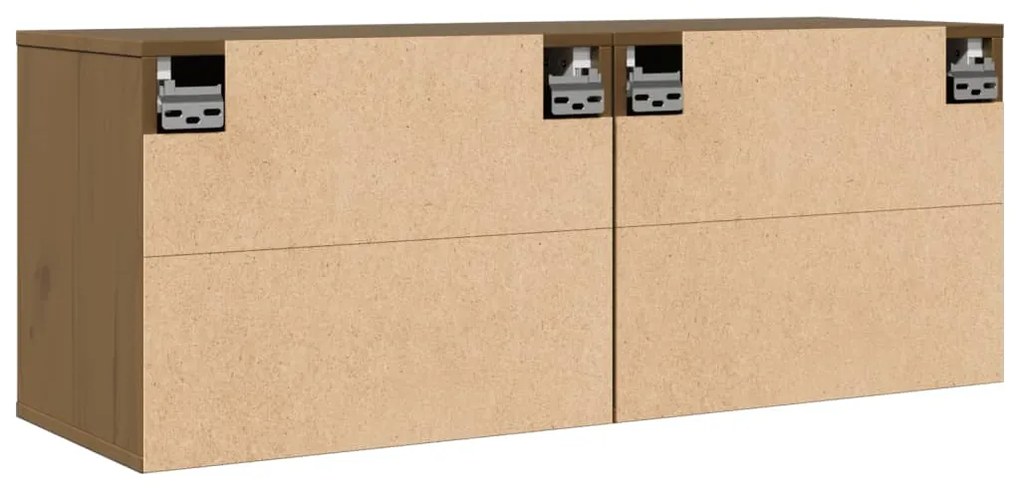 Armários de parede 2 pcs 45x30x35 cm pinho maciço castanho mel