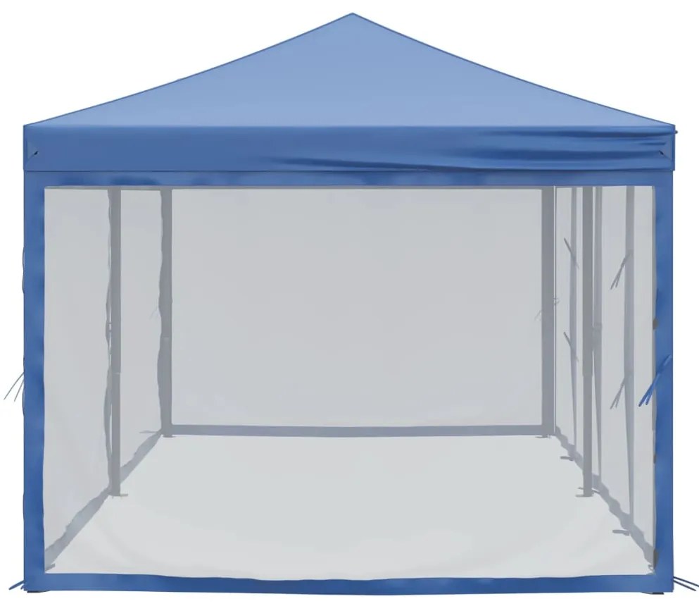 Tenda para festas dobrável com paredes laterais 3x6 m azul