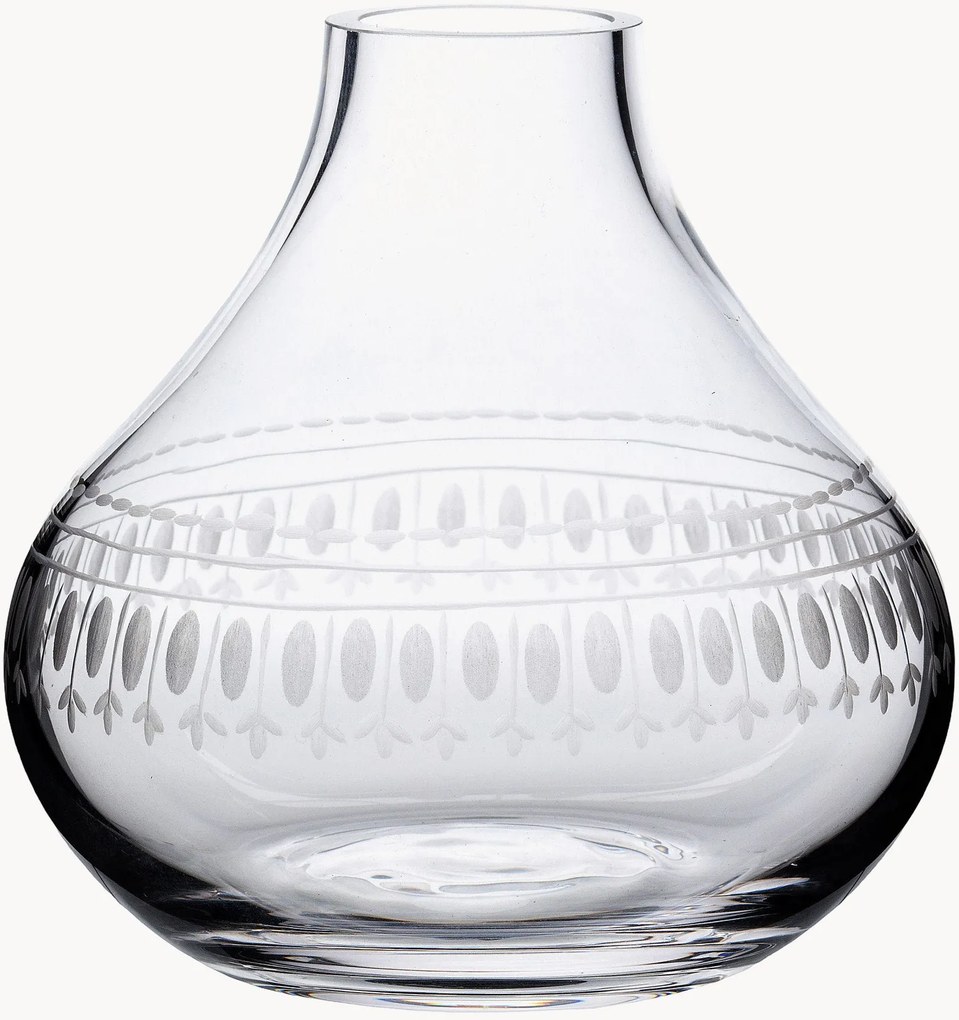 Jarra em cristal artesanal Ovals, Alt 11 cm