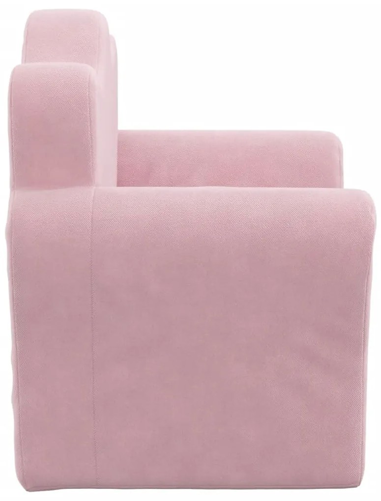 Sofá infantil pelúcia macia rosa