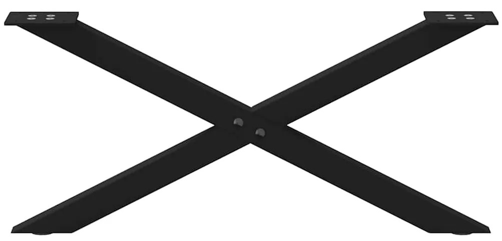 Pés para mesa de centro em formato de X, 2 peças, preto, 70x(30-31) cm