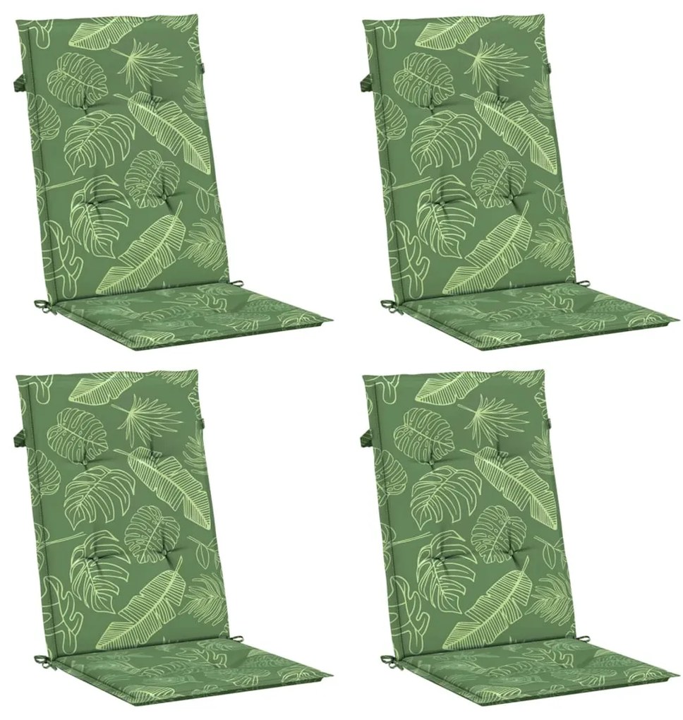 Almofadões cadeira de encosto alto 4 pcs tecido folhas