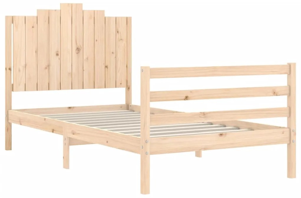 Estrutura de cama com cabeceira 100x200 cm madeira maciça