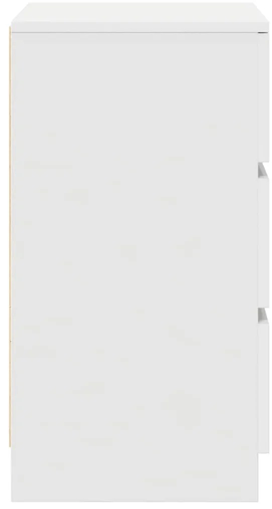 Mesa de cabeceira com 3 gavetas 39x35x65 cm branco