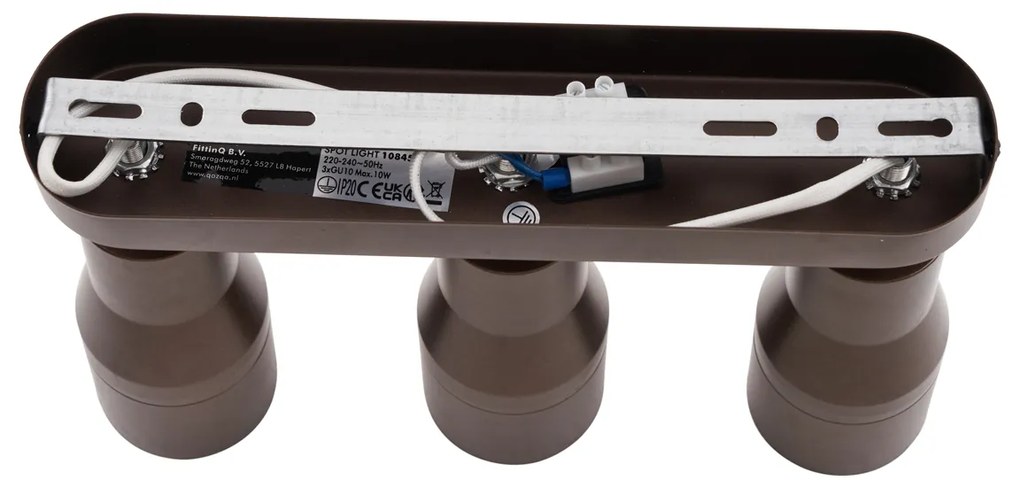 Foco de teto arredondado bronze escuro GU10 50mm 3-luzes - Stanley