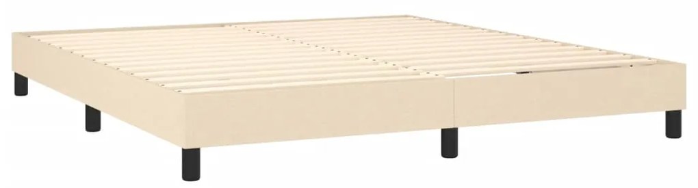 Cama box spring c/ colchão e LED 160x200 cm tecido cor creme