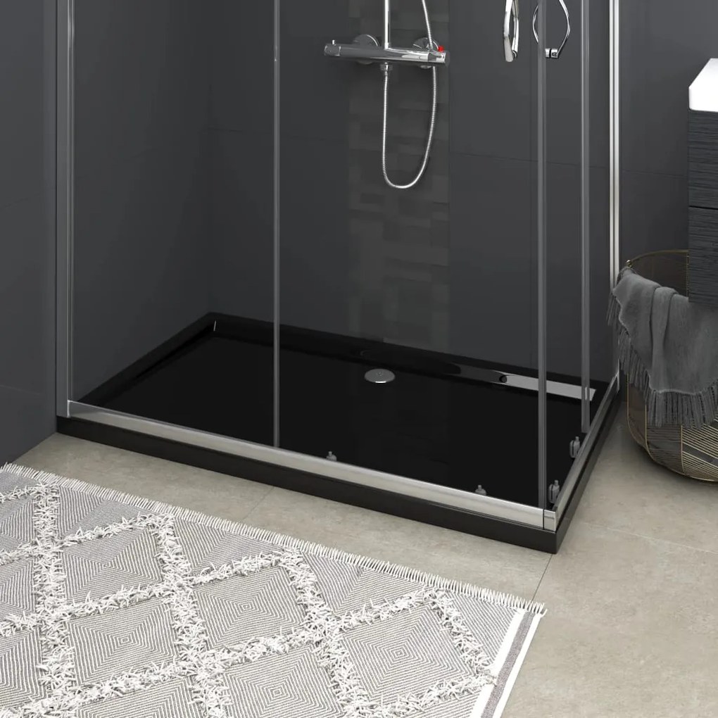 148914 vidaXL Base de chuveiro retangular 70x120 cm ABS preto
