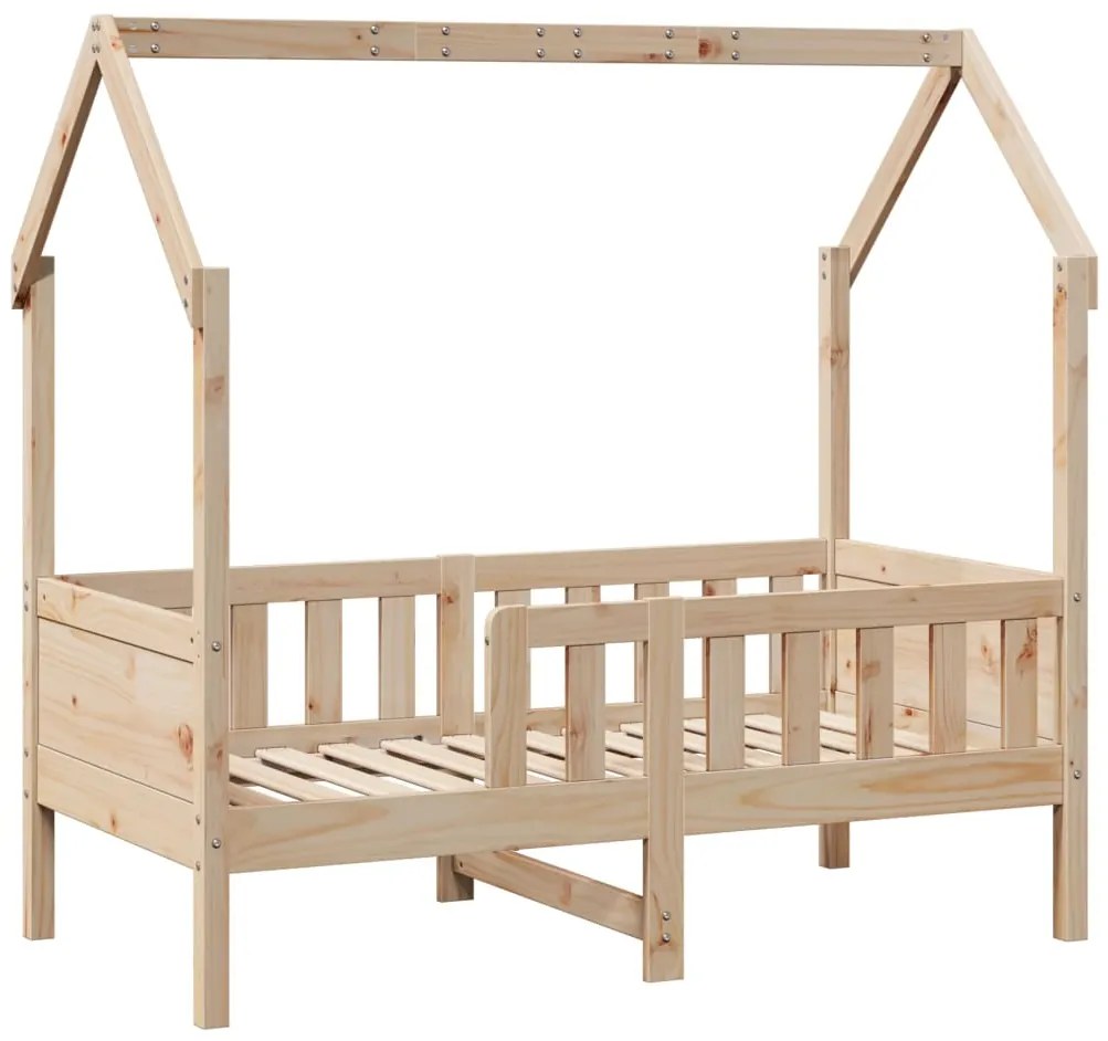 Cama infantil formato casa 70x140 cm madeira de pinho maciça